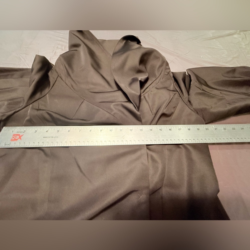 Per Se by Carlisle Chocolate Brown 100% Silk Wrap Blouse Size 10/Medium - Picture 9 of 12